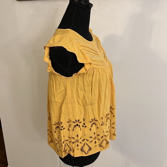 American Eagle Boho Top with Keyhole Button, Sz. S. - Picture 4 of 11